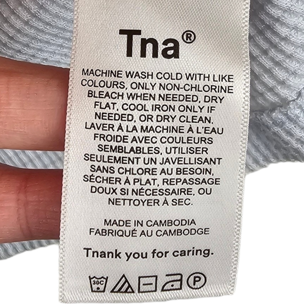 Tna Light Blue Knotched Crop Top T Shirt Size L - Picture 4 of 5